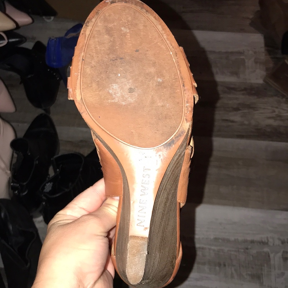 Nine West Cognac Mexicali Wedge Sandals View 6